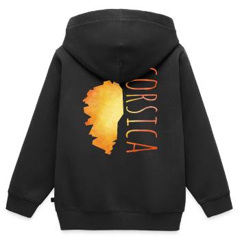 Corsica - Kids Premium Organic Zip-up Hoodie - black - Back - AI Model Kid Male (0cm)