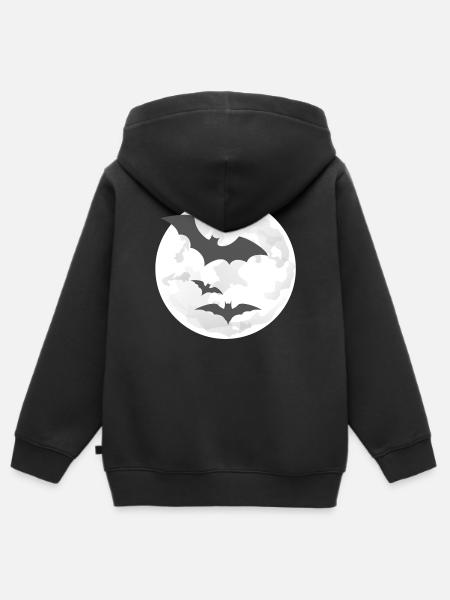 Nachtflug der Fledermäuse - Kinder Premium Organic Zip Hoodie - Schwarz