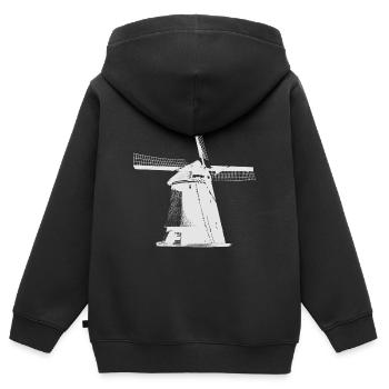 Windmühle Niederlande - Kinder Premium Organic Zip Hoodie - Schwarz - Hinten - AI Model Kid Male (0cm)