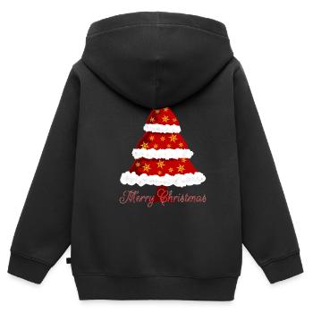 Tannenbaum Weihnachten - Kinder Premium Organic Zip Hoodie - Schwarz - Hinten - AI Model Kid Male (0cm)