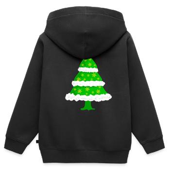 Tannenbaum Weihnachten - Kinder Premium Organic Zip Hoodie - Schwarz - Hinten - AI Model Kid Male (0cm)