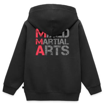 mma fighting martial arts mixed martial arts logo - Kids Premium Organic Zip-up Hoodie - black - Back - AI Model Kid Male (0cm)