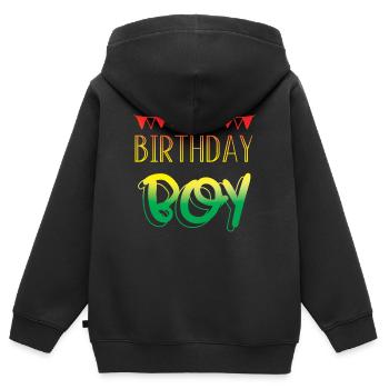 Happy Birthday - Kinder Premium Organic Zip Hoodie - Schwarz - Hinten - AI Model Kid Male (0cm)