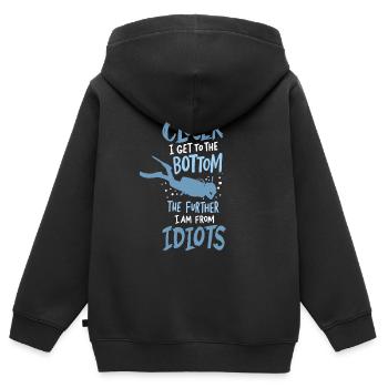 Closer To The Bottom Diving Diver Diving Diving - Kids Premium Organic Zip-up Hoodie - black - Back - AI Model Kid Male (0cm)