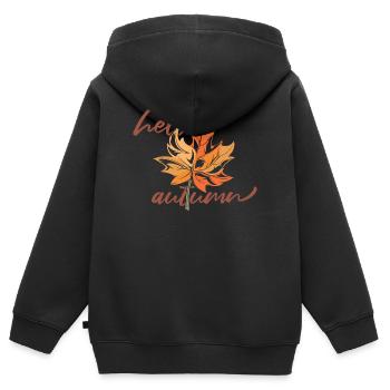 ahorn blatt mapleleaf herbst autumn - Kinder Premium Organic Zip Hoodie - Schwarz - Hinten - AI Model Kid Male (0cm)