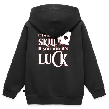 Poker - Kinder Premium Organic Zip Hoodie - Schwarz - Hinten - AI Model Kid Male (0cm)