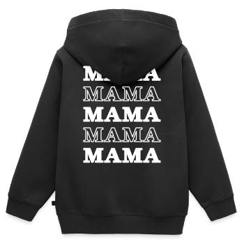 MAMA MAMA MAMA MAMA MAMA I Geschenk Wortart - Kinder Premium Organic Zip Hoodie - Schwarz - Hinten - AI Model Kid Male (0cm)