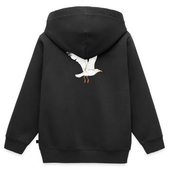 fliegende moewe vogel - Kinder Premium Organic Zip Hoodie - Schwarz - Hinten - AI Model Kid Male (0cm)