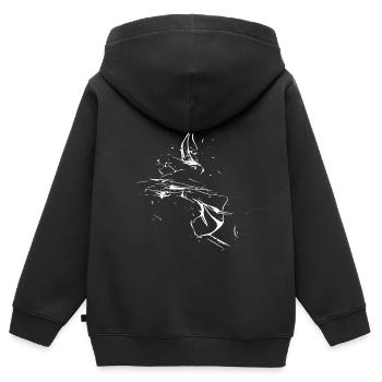 Tourbillon / blanc - Sweat Premium à capuche zippé enfant bio - noir - Dos - AI Model Kid Male (0cm)