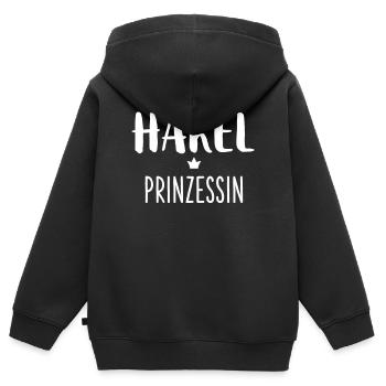 Häkel Prinzessin Krone I Geschenk häkeln Hobby - Kinder Premium Organic Zip Hoodie - Schwarz - Hinten - AI Model Kid Male (0cm)