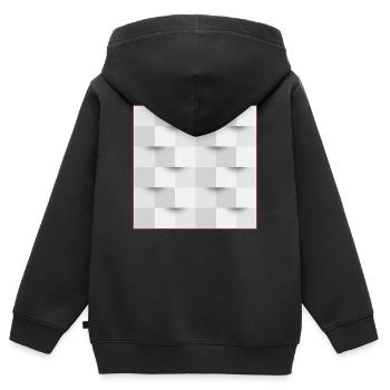 illusion d'optique - affiche - Sweat Premium à capuche zippé enfant bio - noir - Dos - AI Model Kid Male (0cm)