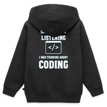Programmer cadeau - Sweat Premium à capuche zippé enfant bio - noir - Dos - AI Model Kid Male (0cm)