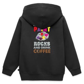 Steine bemalen Kunst Farben Geschenk - Kinder Premium Organic Zip Hoodie - Schwarz - Hinten - AI Model Kid Male (0cm)