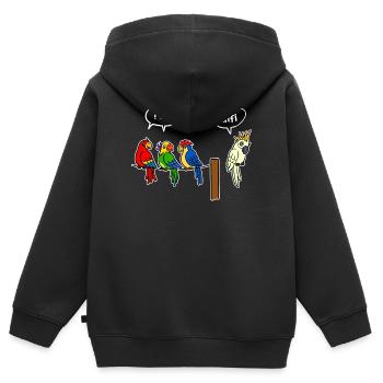 Wifi Internet sans fil Internet sans fil Drôle Humour - Sweat Premium à capuche zippé enfant bio - noir - Dos - AI Model Kid Male (0cm)