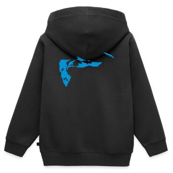 mouette - Sweat Premium à capuche zippé enfant bio - noir - Dos - AI Model Kid Male (0cm)