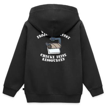 Projektmanager Organisation Projekt Lustig Sprüche - Kinder Premium Organic Zip Hoodie - Schwarz - Hinten - AI Model Kid Male (0cm)