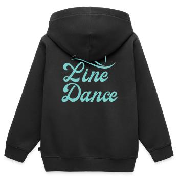 Cadeau de classe pour Line Dancer : Devise « Line Dance - Sweat Premium à capuche zippé enfant bio - noir - Dos - AI Model Kid Male (0cm)