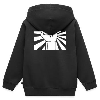 résistance au poing résister au soulèvement des arts martiaux - Sweat Premium à capuche zippé enfant bio - noir - Dos - AI Model Kid Male (0cm)