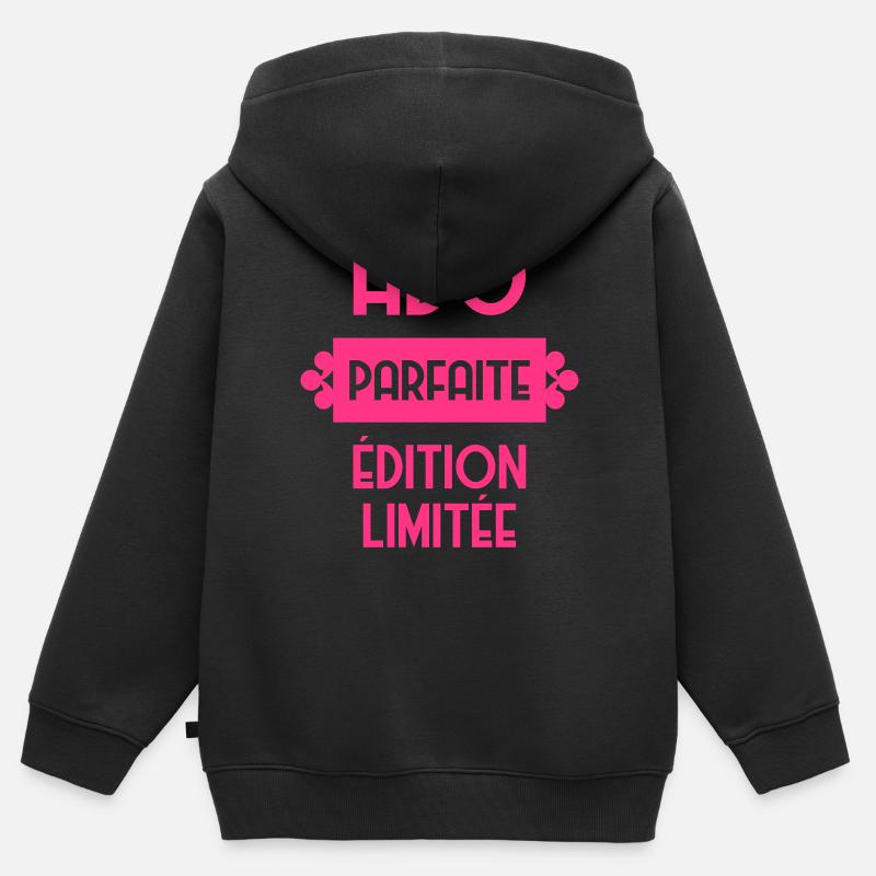 adolescent / enfant / ado / adolescente - Sweat Premium à capuche zippé enfant bio - noir