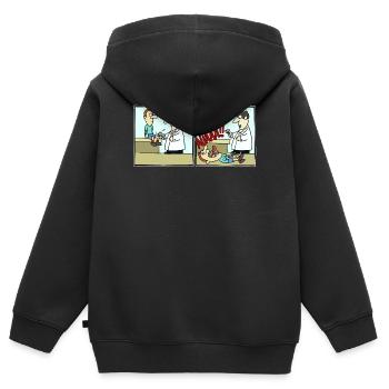 Fussballer Comic Cartoon Fussball Lustig Witzig - Kinder Premium Organic Zip Hoodie - Schwarz - Hinten - AI Model Kid Male (0cm)
