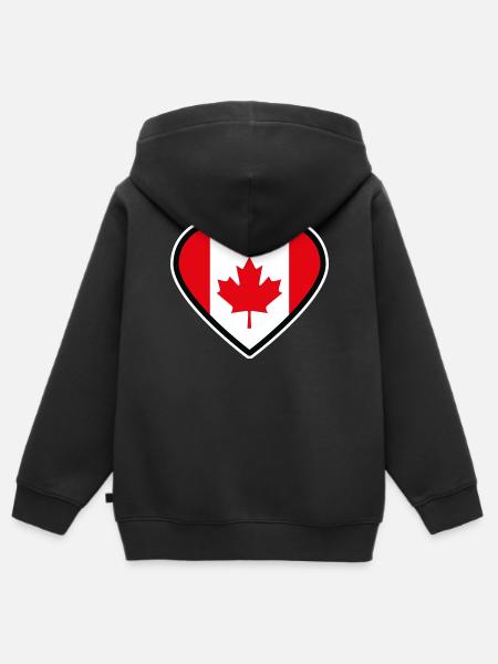 kanada flagge herz - Kinder Premium Organic Zip Hoodie - Schwarz
