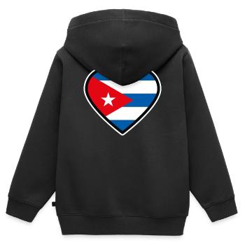kuba flagge herz - Kinder Premium Organic Zip Hoodie - Schwarz - Hinten - AI Model Kid Male (0cm)