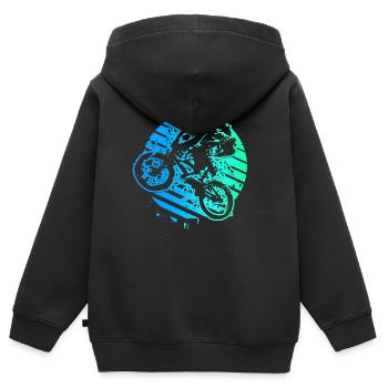 BMX Bike - BMX Bike - BMX Racing - Kids Premium Organic Zip-up Hoodie - black - Back - AI Model Kid Male (0cm)