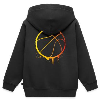 Basketballer - Basketball - BBall - Basket Ball - Kinder Premium Organic Zip Hoodie - Schwarz - Hinten - AI Model Kid Male (0cm)
