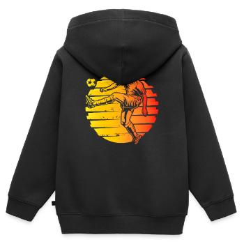 Fussball spieler - Fussball - Fussballspiel - Kinder Premium Organic Zip Hoodie - Schwarz - Hinten - AI Model Kid Male (0cm)