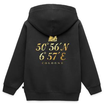 Köln Kölner Dom Koordinaten - Kinder Premium Organic Zip Hoodie - Schwarz - Hinten - AI Model Kid Male (0cm)