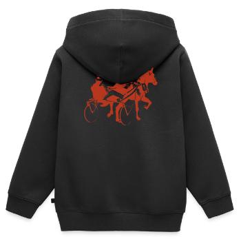 traber trabrennen - Kinder Premium Organic Zip Hoodie - Schwarz - Hinten - AI Model Kid Male (0cm)