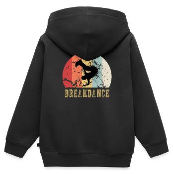Breakdance Vintage - Kinder Premium Organic Zip Hoodie - Schwarz - Hinten - AI Model Kid Male (0cm)