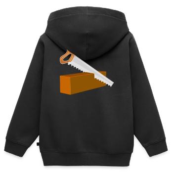 Charpentier de scie - Sweat Premium à capuche zippé enfant bio - noir - Dos - AI Model Kid Male (0cm)