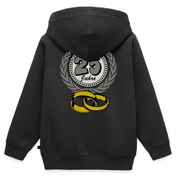 Silver Wedding Anniversary ,25 Years , Marriage ,Wedding Anniversary,(25) - Kids Premium Organic Zip-up Hoodie - black - Back - AI Model Kid Male (0cm)