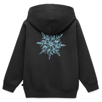 Blauer Schneekristall Muster - Kinder Premium Organic Zip Hoodie - Schwarz - Hinten - AI Model Kid Male (0cm)