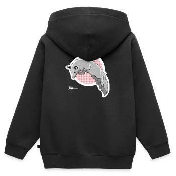 Jagd Schneefuchs - Kinder Premium Organic Zip Hoodie - Schwarz - Hinten - AI Model Kid Male (0cm)