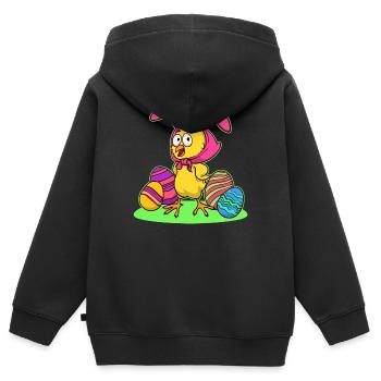 Osterküken Kücken Osterfest Frohe Ostern Ostereier - Kinder Premium Organic Zip Hoodie - Schwarz - Hinten - AI Model Kid Male (0cm)