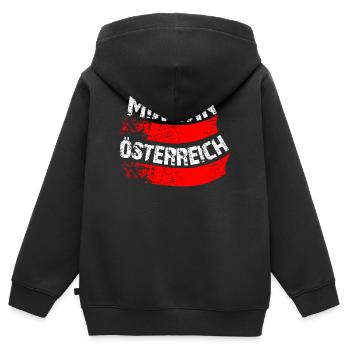 Mia san wir sind Österreich - Kinder Premium Organic Zip Hoodie - Schwarz - Hinten - AI Model Kid Male (0cm)