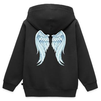 Angelwings drôle idée cadeau Ailes d’ange - Sweat Premium à capuche zippé enfant bio - noir - Dos - AI Model Kid Male (0cm)