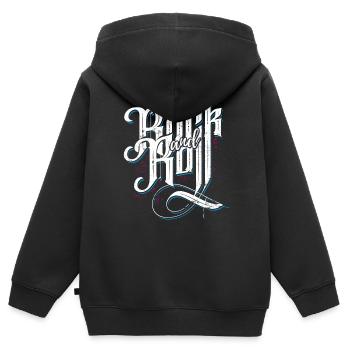 Rock and Roll - Rock 'n' Roll - Rocknroll - Sweat Premium à capuche zippé enfant bio - noir - Dos - AI Model Kid Male (0cm)