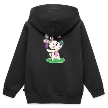 Osterhase Osterhäschen Ostereier Frohe Ostern - Kinder Premium Organic Zip Hoodie - Schwarz - Hinten - AI Model Kid Male (0cm)