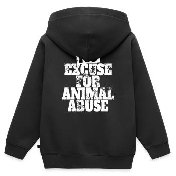 Aucune excuse pour la maltraitance des animaux Bien-être animal Amour animal - Sweat Premium à capuche zippé enfant bio - noir - Dos - AI Model Kid Male (0cm)