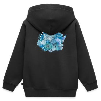 Korallenriff mit Muscheln,Seeanemonen und Korallen - Kinder Premium Organic Zip Hoodie - Schwarz - Hinten - AI Model Kid Male (0cm)