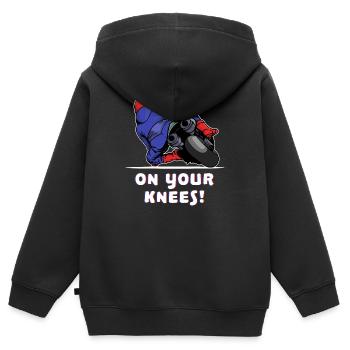 Moto motos de course pilote motard sport automobile - Sweat Premium à capuche zippé enfant bio - noir - Dos - AI Model Kid Male (0cm)