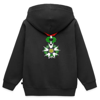 super papy - Sweat Premium à capuche zippé enfant bio - noir - Dos - AI Model Kid Male (0cm)