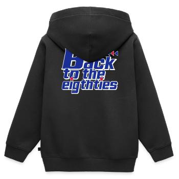 Zurück in die Achtziger Retro - Kinder Premium Organic Zip Hoodie - Schwarz - Hinten - AI Model Kid Male (0cm)