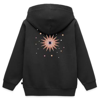 evil eye - Kids Premium Organic Zip-up Hoodie - black - Back - AI Model Kid Male (0cm)
