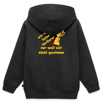 nous ne sommes pas perdants simplement parce que nous ne gagnons pas - Sweat Premium à capuche zippé enfant bio - noir - Dos - AI Model Kid Male (0cm)