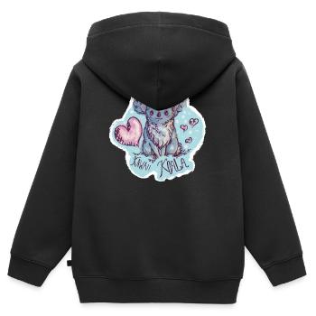 Mein Tier des Jahres - Kinder Premium Organic Zip Hoodie - Schwarz - Hinten - AI Model Kid Male (0cm)