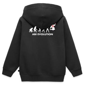 Abitur Abiturient Schulabschluss Evolution Abi - Kinder Premium Organic Zip Hoodie - Schwarz - Hinten - AI Model Kid Male (0cm)